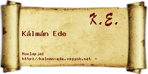 Kálmán Ede névjegykártya